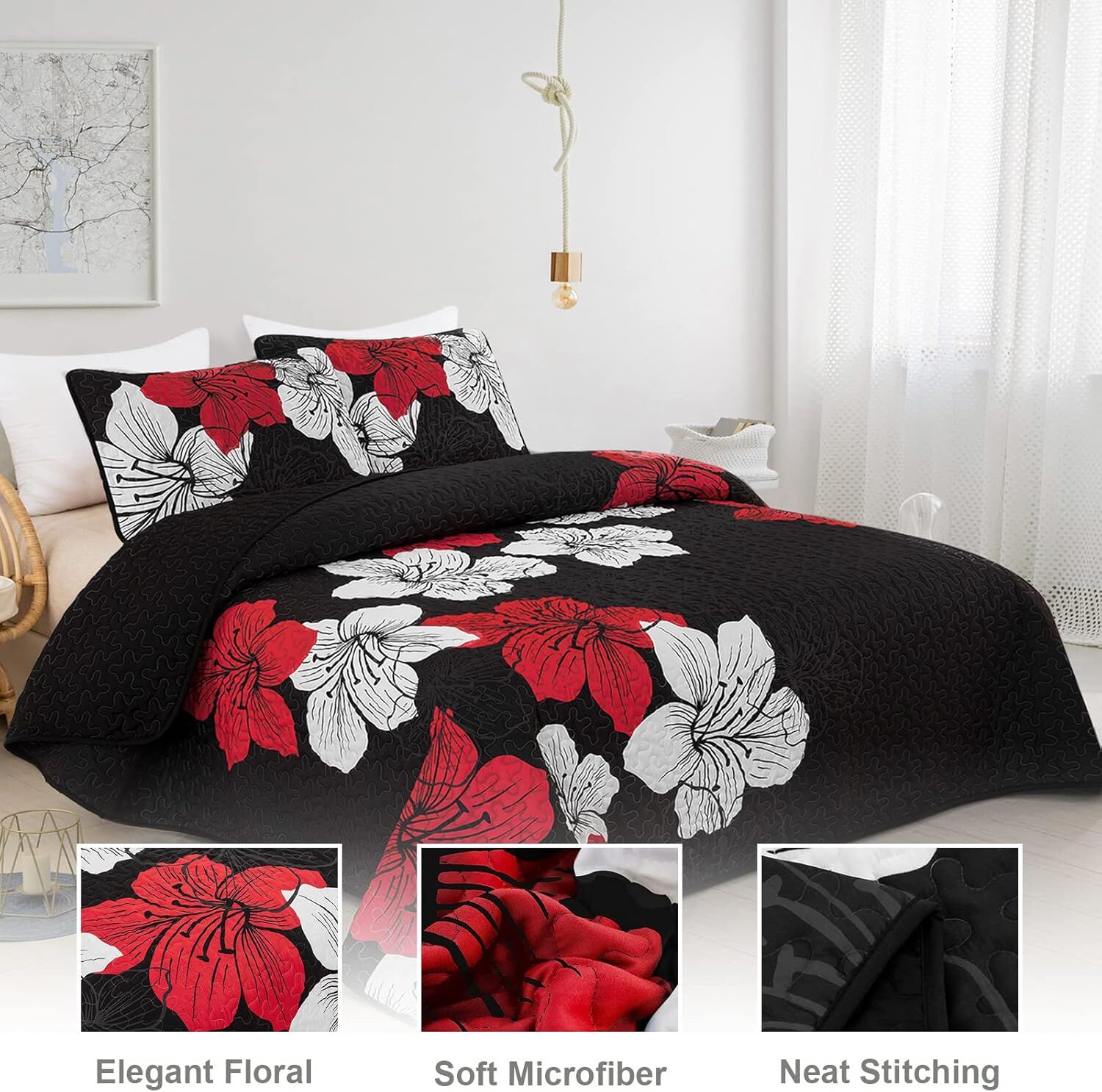 Glorious Quilted coverlet and pillowcovers set: Unmatched Beauty - Queen size Price
