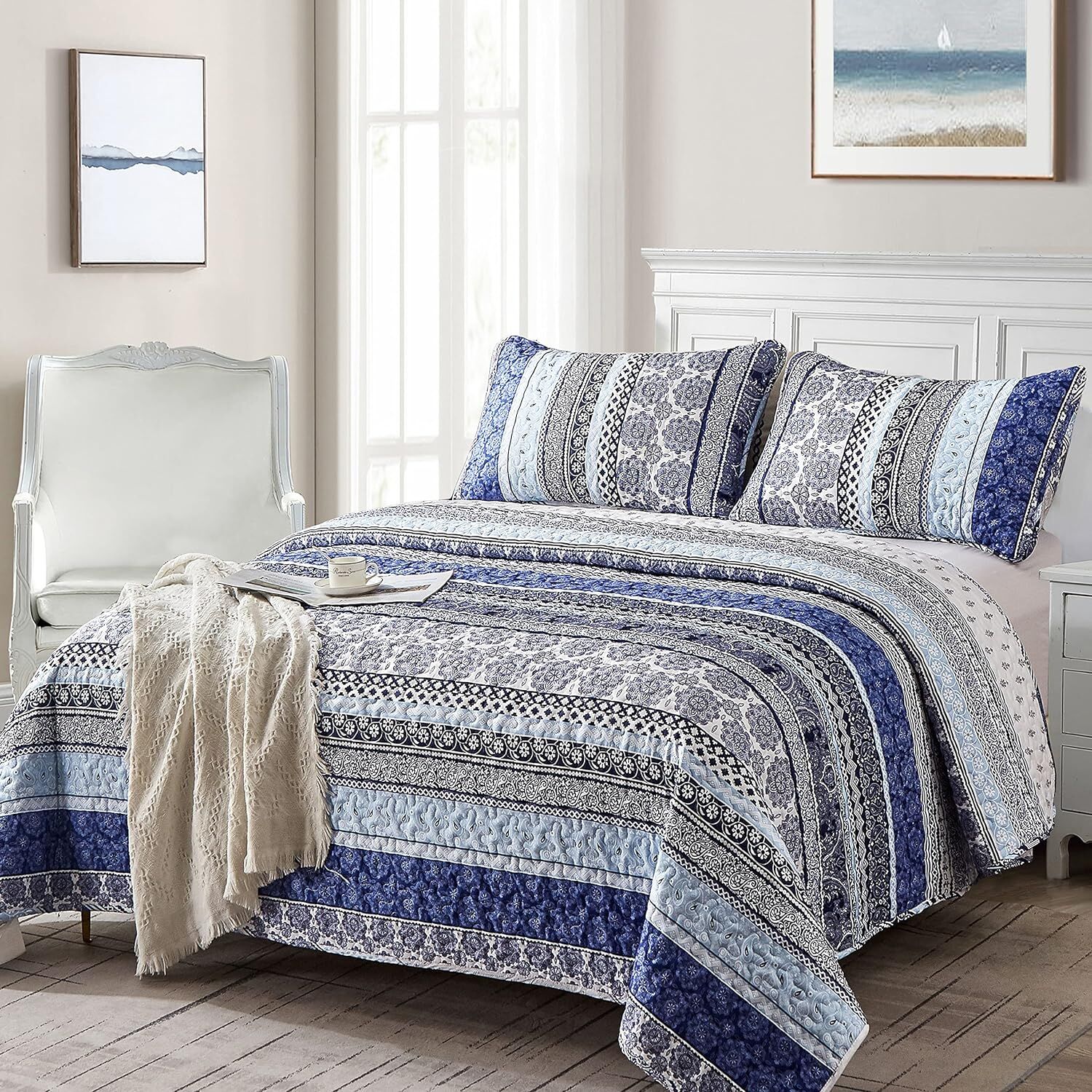 Sophisticated Quilted Coverlet and Pillowcases Set: A Timeless Addition - Queen size Price