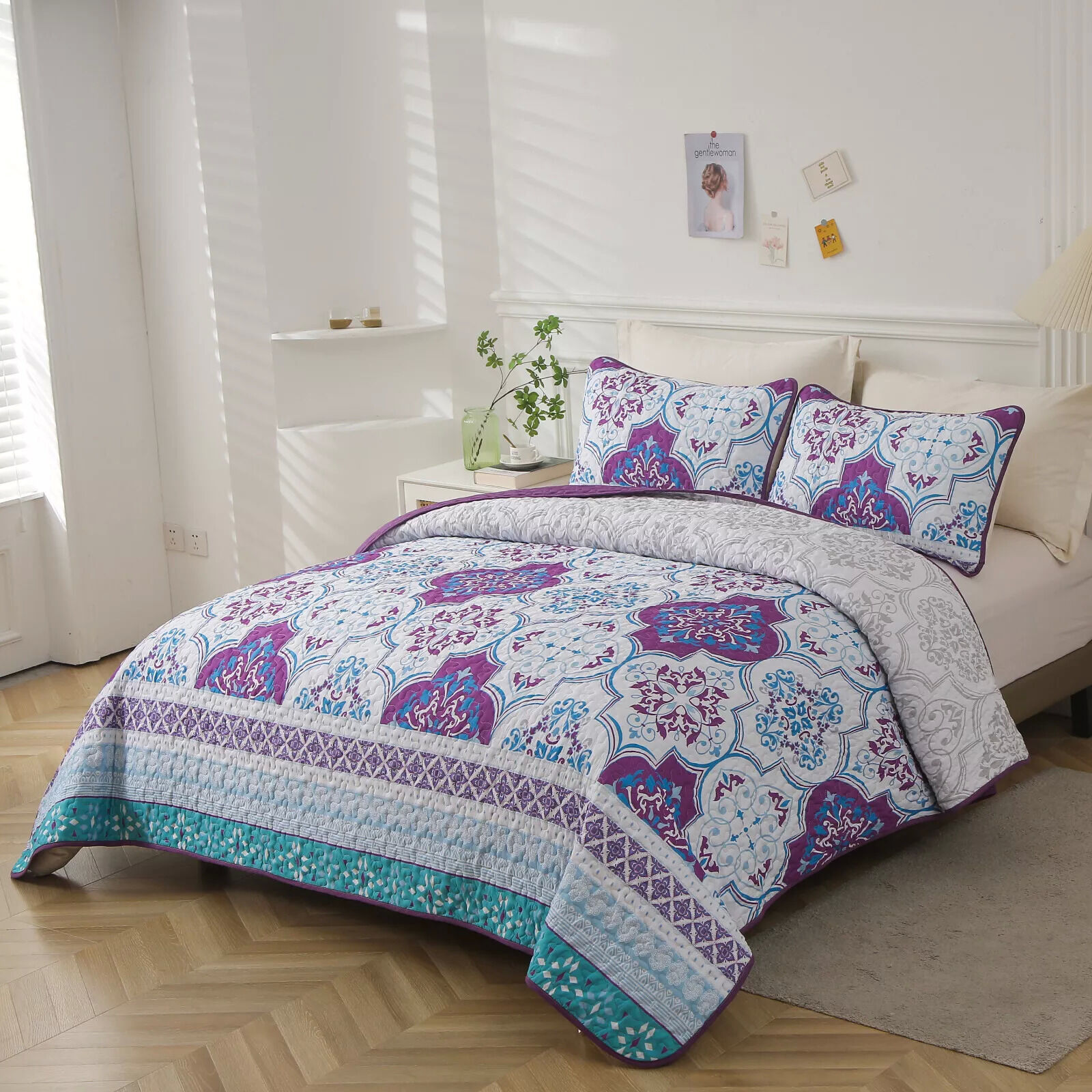 Handsome Quilted Bedspread and Pillowcases Set: Strong, Sturdy, and Stylish - Queen size Price