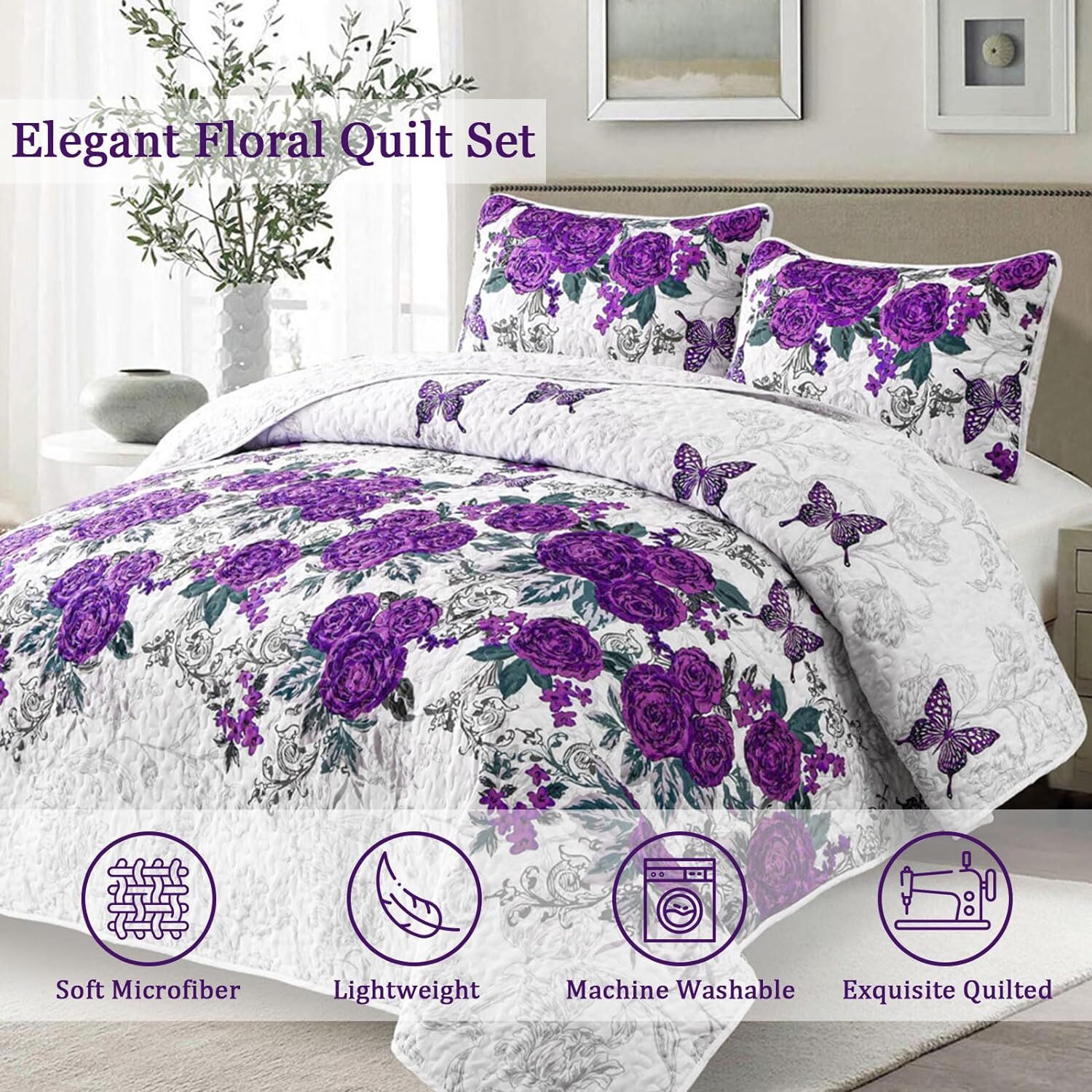 Eclectic Quilted coverlet and pillowcovers set: Add Unique Flair - Queen size Price