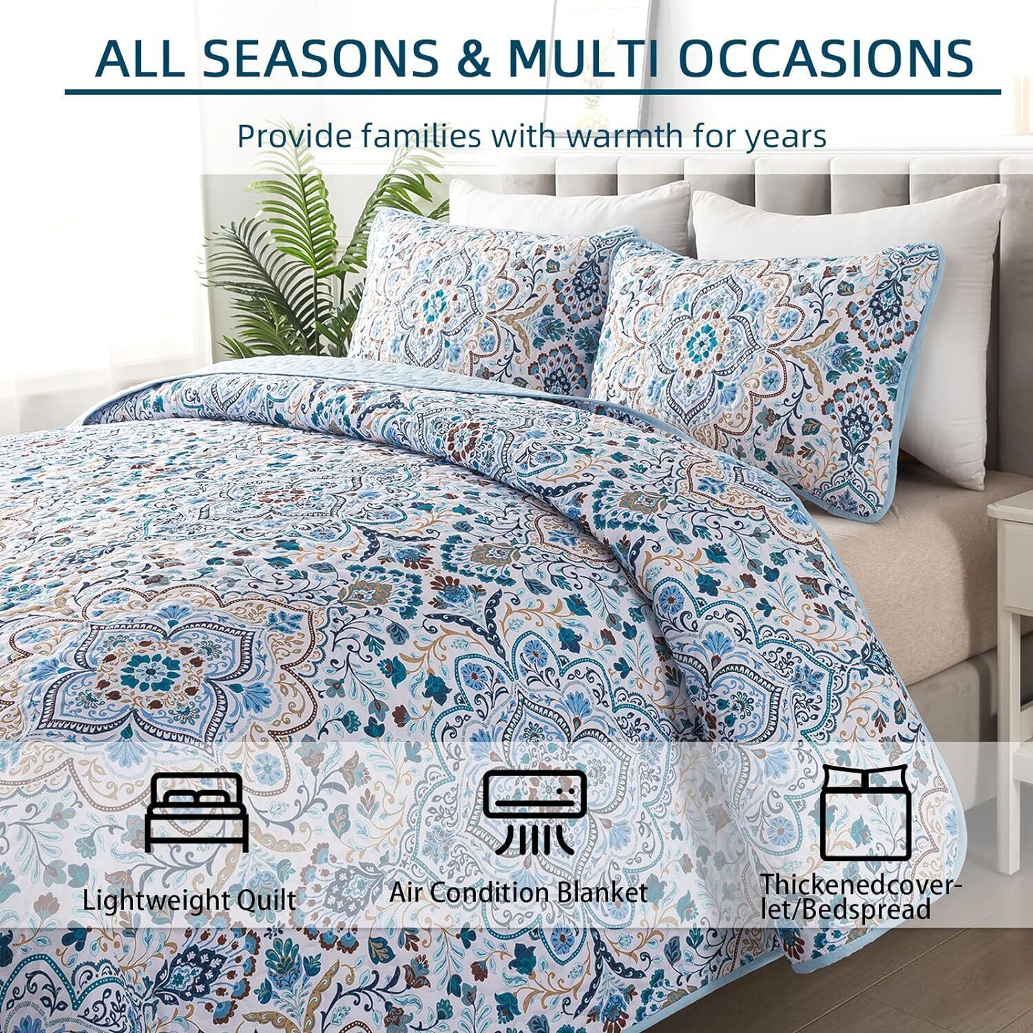 Tasteful Quilted Bedspread and Pillowcases Set: Subtle Sophistication for Your Space - Queen size Price