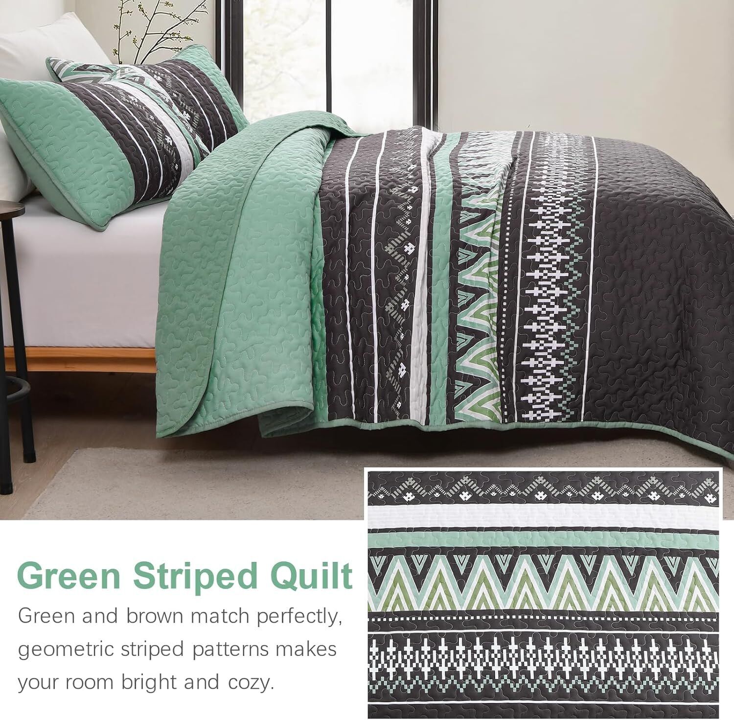 Neutral Quilted bedspread and pillowcovers set: Versatile Style - Queen size Price