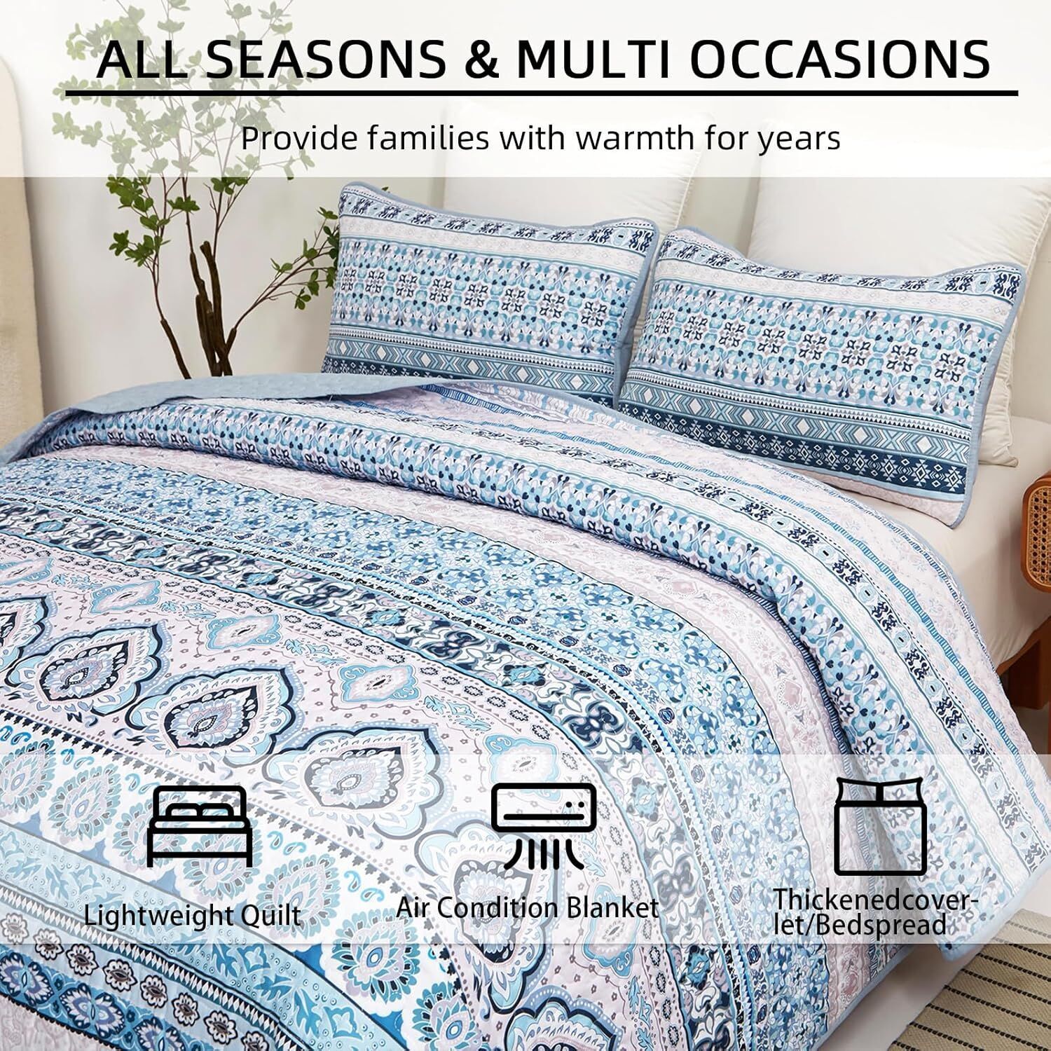 Cozy Quilted Coverlet and Pillowcases Set: A Hug for Your Bed - Queen size Price