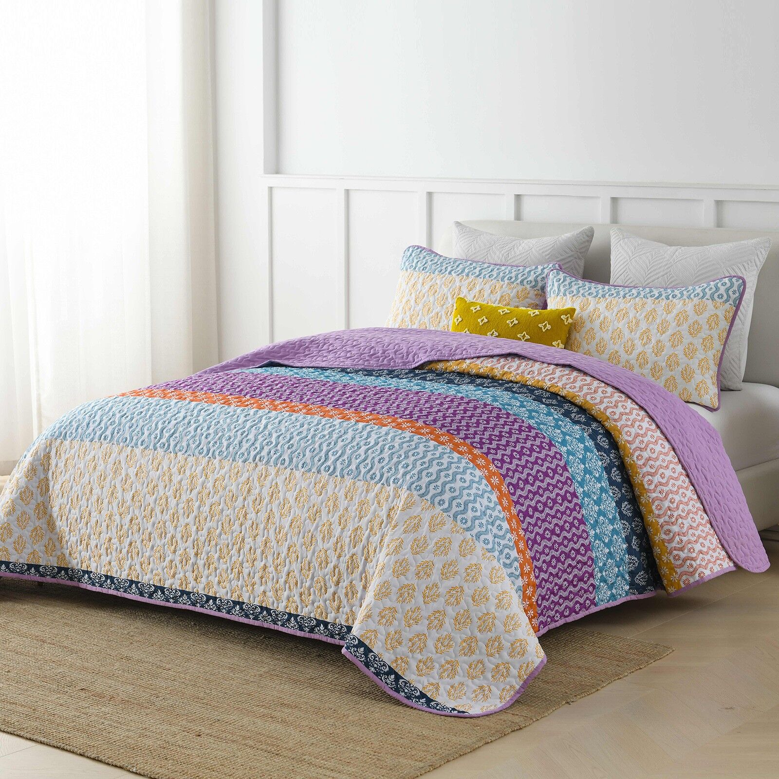 Quirky Quilted coverlet and pillowcovers set: Add Personality to Your Space - Queen size Price