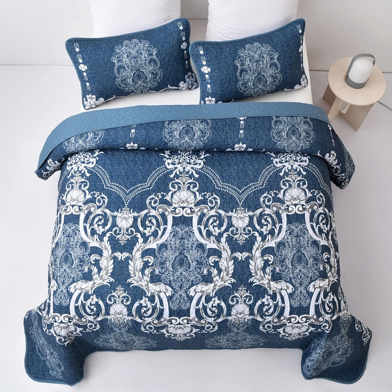 Alluring Quilted bedspread and pillowcovers set: Luxurious Bedroom Addition - Queen size Price