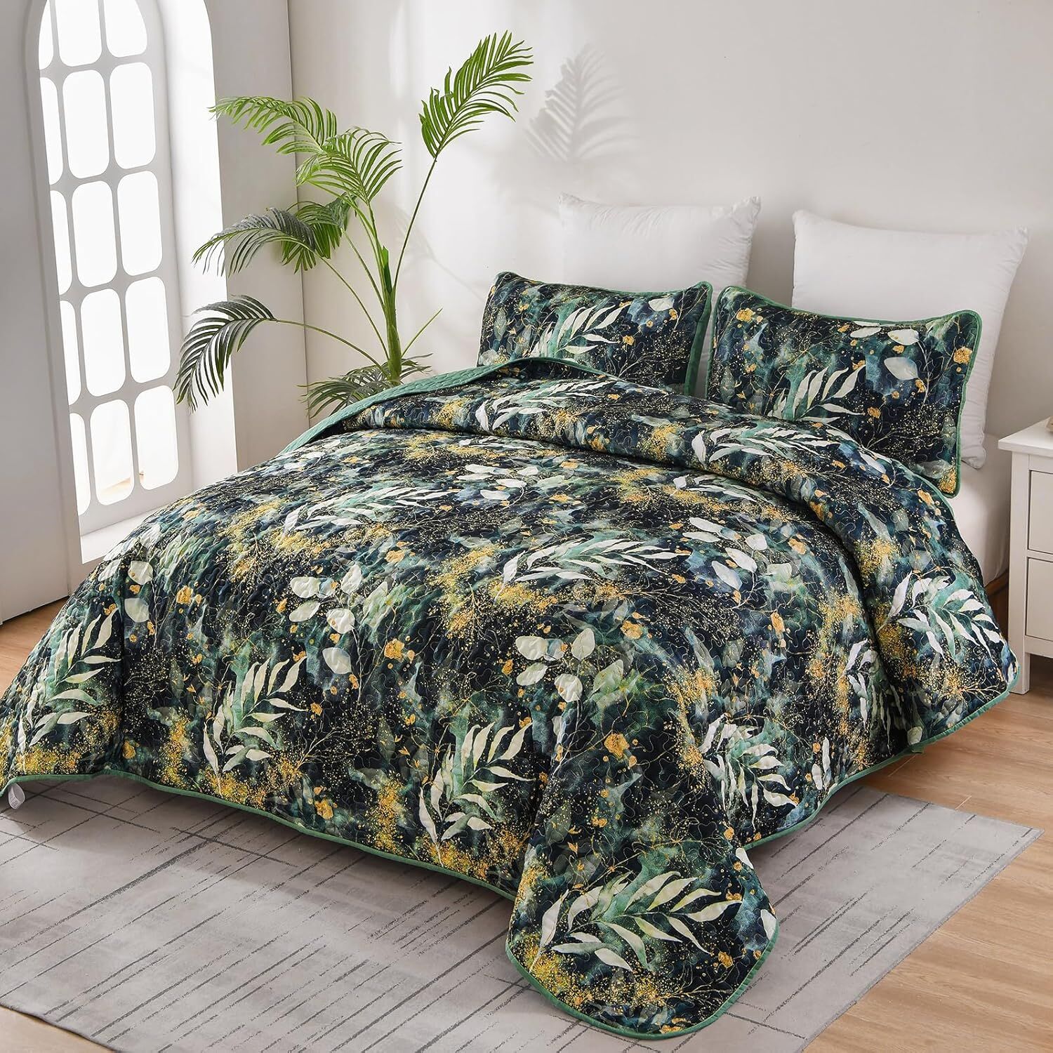 Lush Quilted coverlet and pillowcovers set: Soft and Cozy Feel - Queen size Price