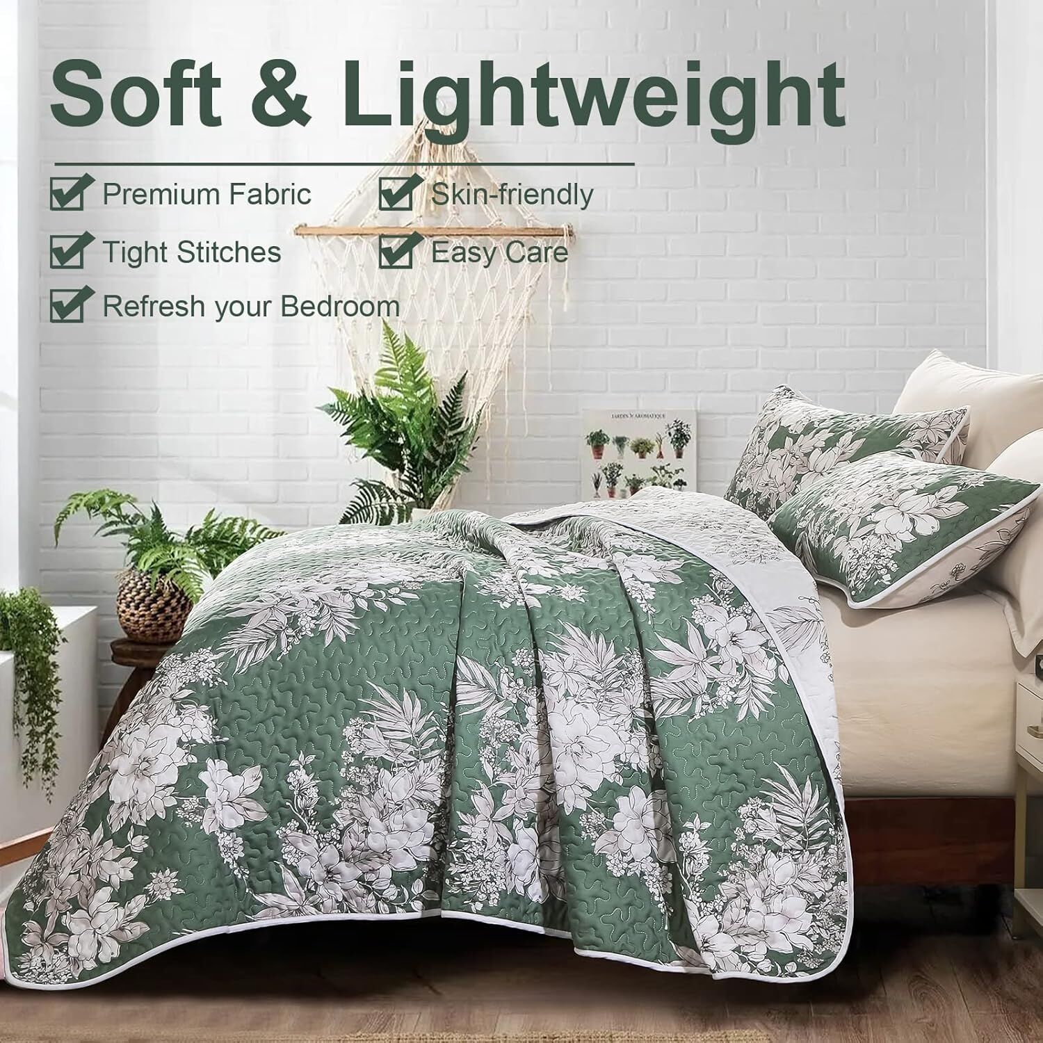 Sophisticated Quilted Coverlet and Pillowcases Set: Elevate Your Bedroom Decor - Queen size Price
