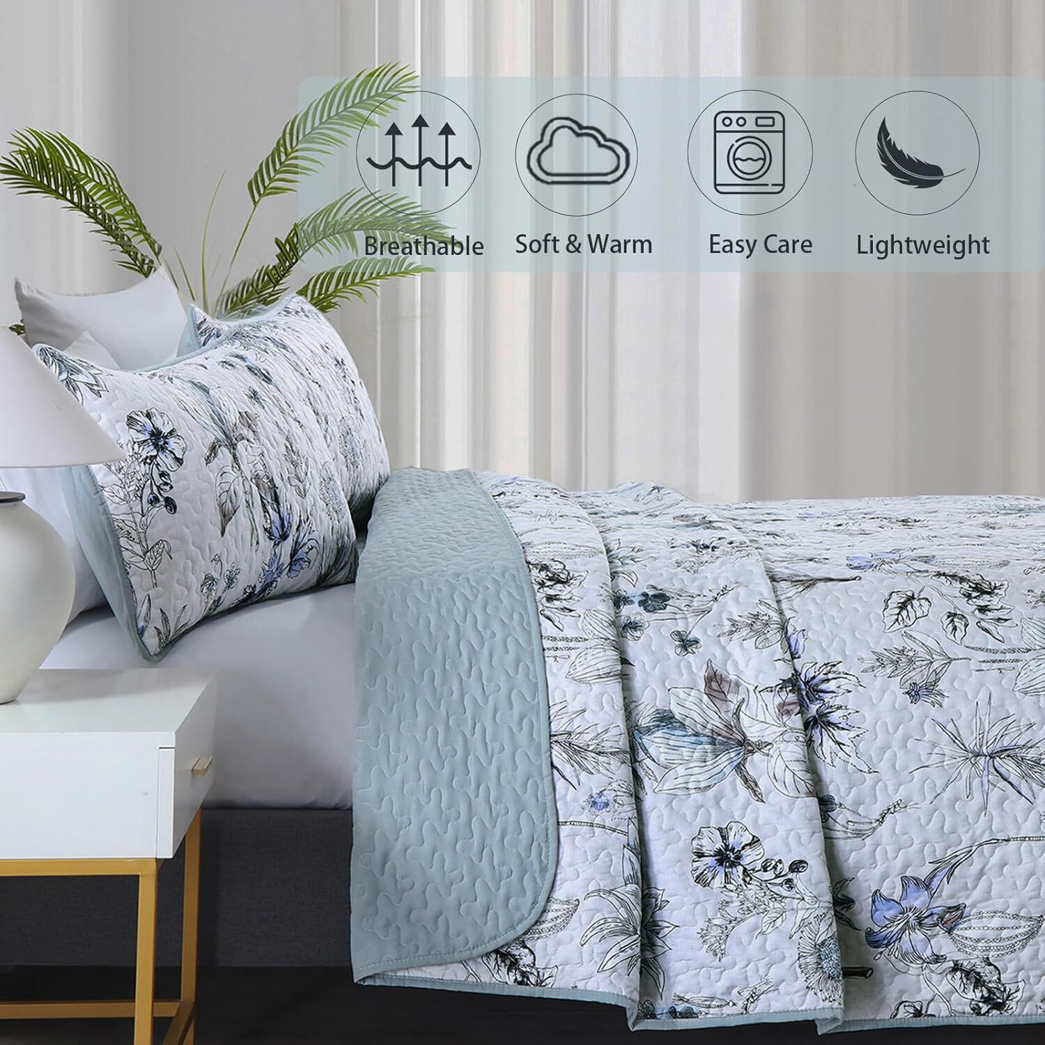 Yearning Quilted coverlet and pillowcovers set: For a Better Night's Sleep - Queen size Price