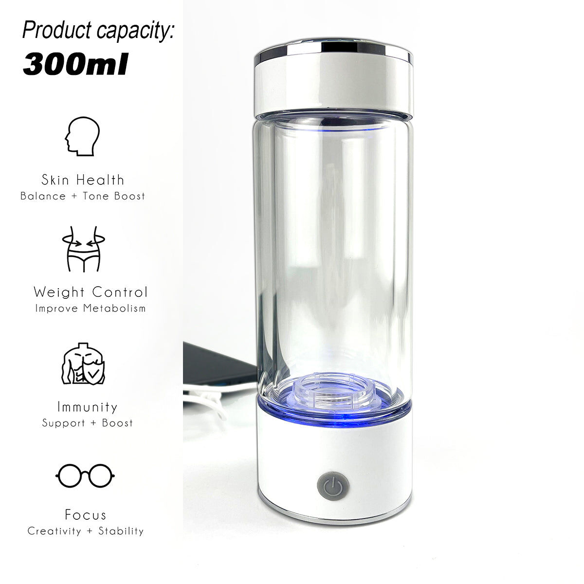 300ml H2 Hydrogen Water Bottle Alkaline Ionizer High compatibility AU Price