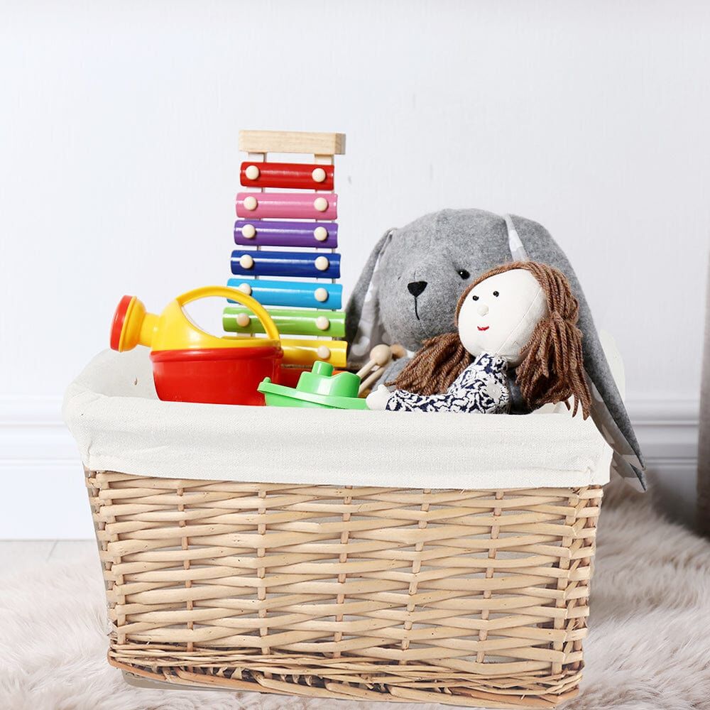 4 Piece Wicker Storage Baskets With Liner Set Price