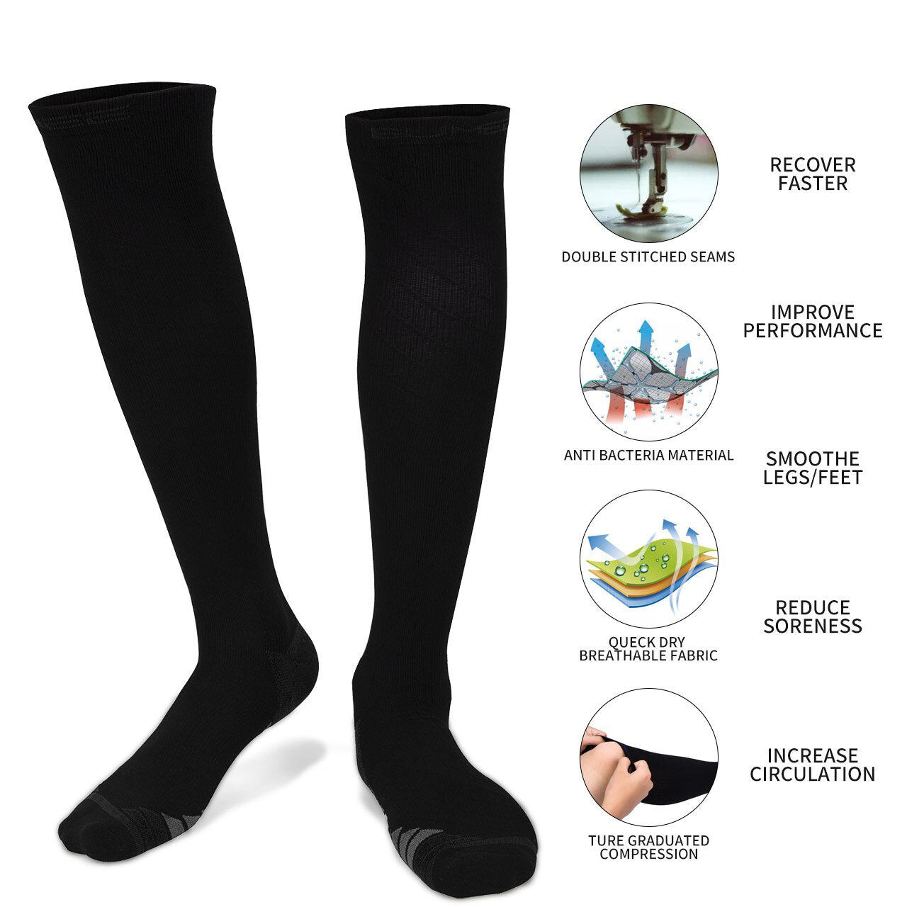 2x Miracle Compression Socks - Large/XL Price