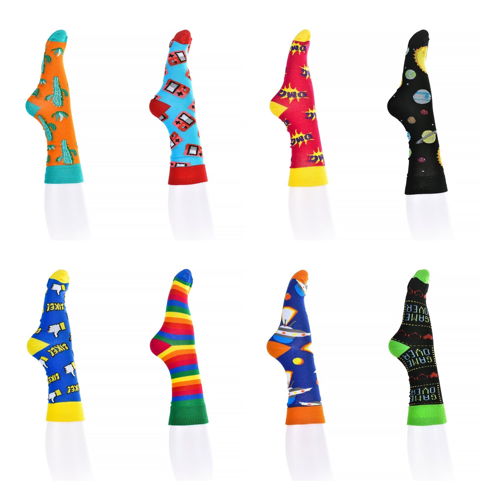 8 Pairs Fashion Novelty Funny Socks one Size 5-13 Men and Women Socks #3 Price