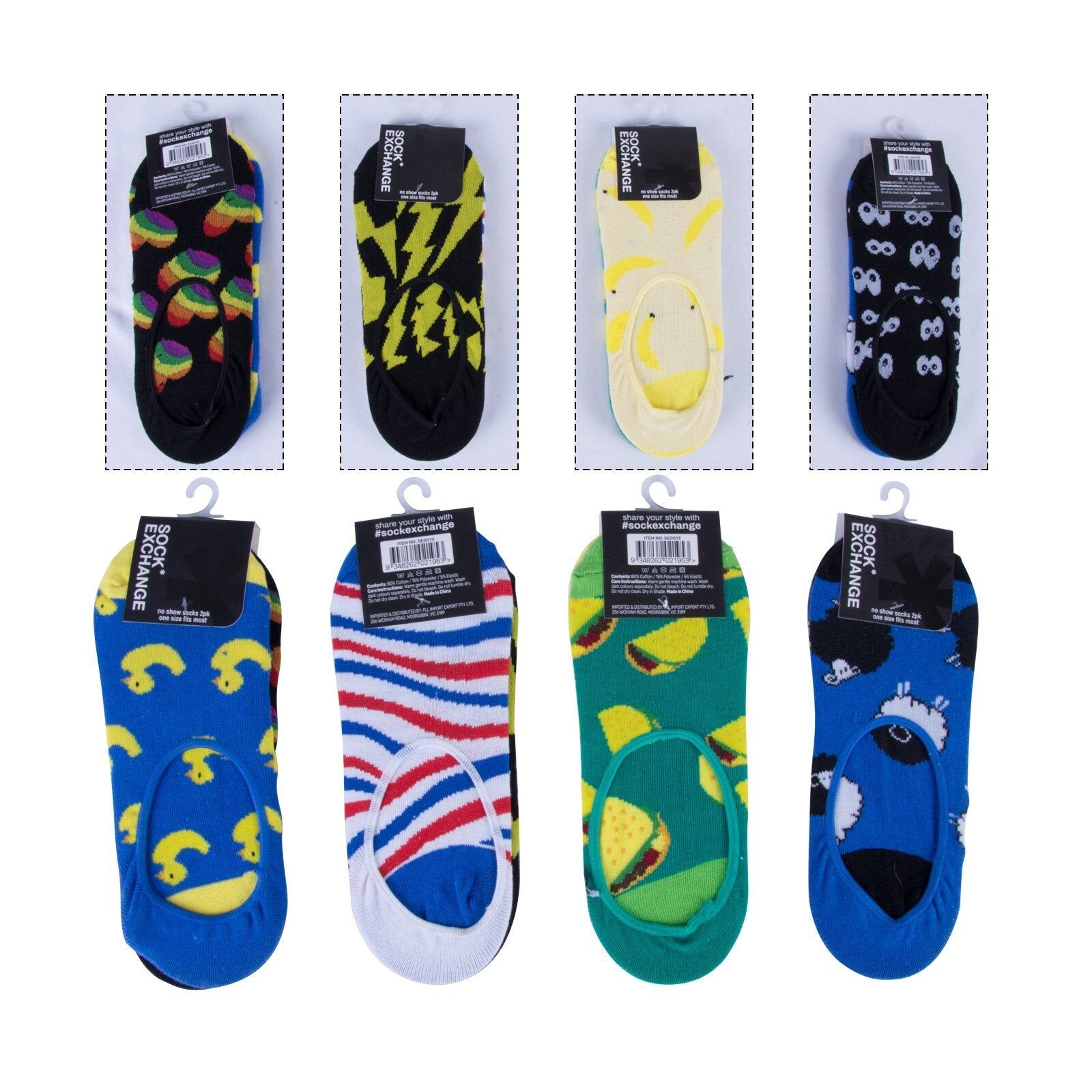 8 Pairs Unisex Novelty No Show Sock Cotton #1 Price