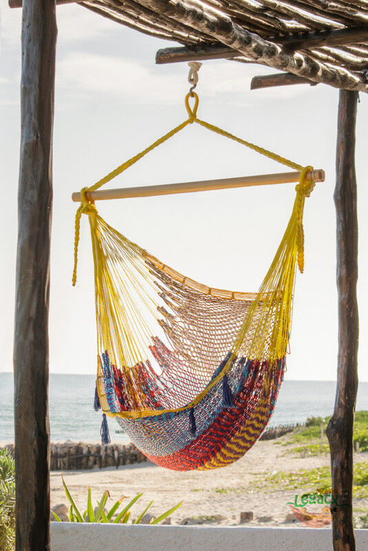 Mayan Legacy Extra Large Outdoor Cotton Mexican Hammock Chair in Confeti Colour Price