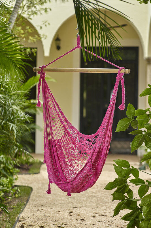 Mayan Legacy Extra Large Outdoor Cotton Mexican Hammock Chair in Mexican Pink Colour Price