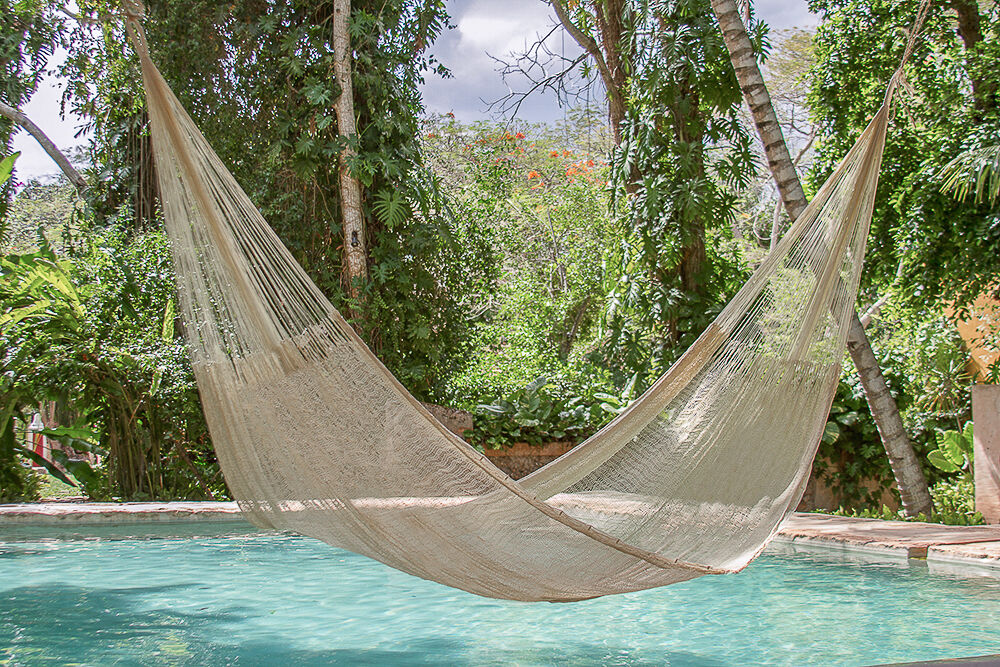 Mayan Legacy King Size Super Nylon Mexican Hammock in Cream Colour Price