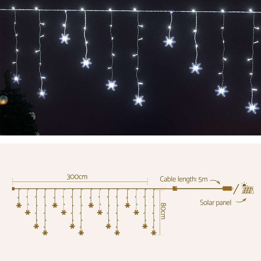 3M Christmas Icicle Lights String Lights 80 LED Solar Powered Price