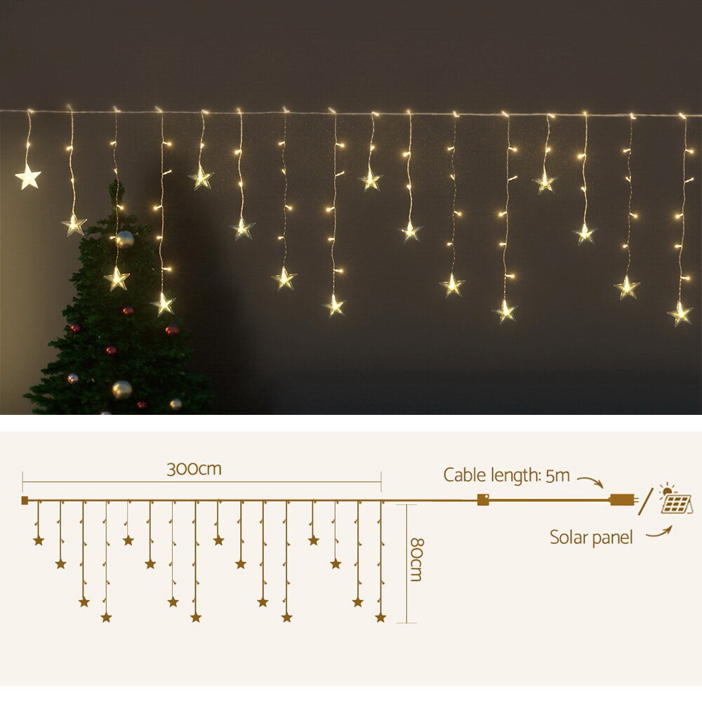 3M Christmas Icicle Lights String Lights 80 LED Solar Powered Price