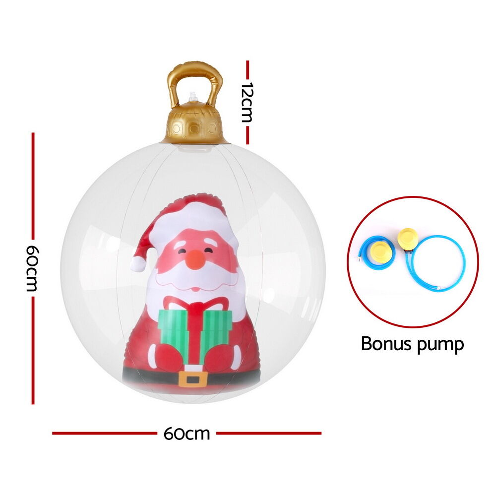 Christmas Inflatable Ball 60cm Santa Decoration Giant Bauble Clear Price