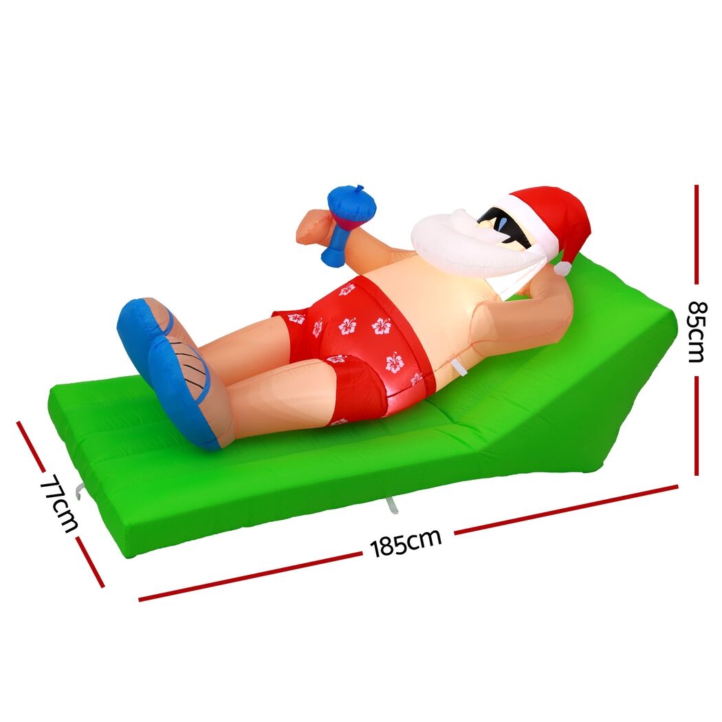 Christmas Inflatable Santa Bench 1.8M LED Illuminated Decorations Price