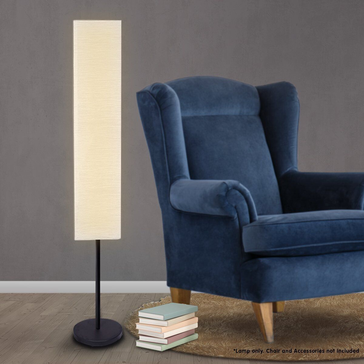 Sarantino Metal Floor Lamp with White Paper Wrinkle Shade Light Stand Price
