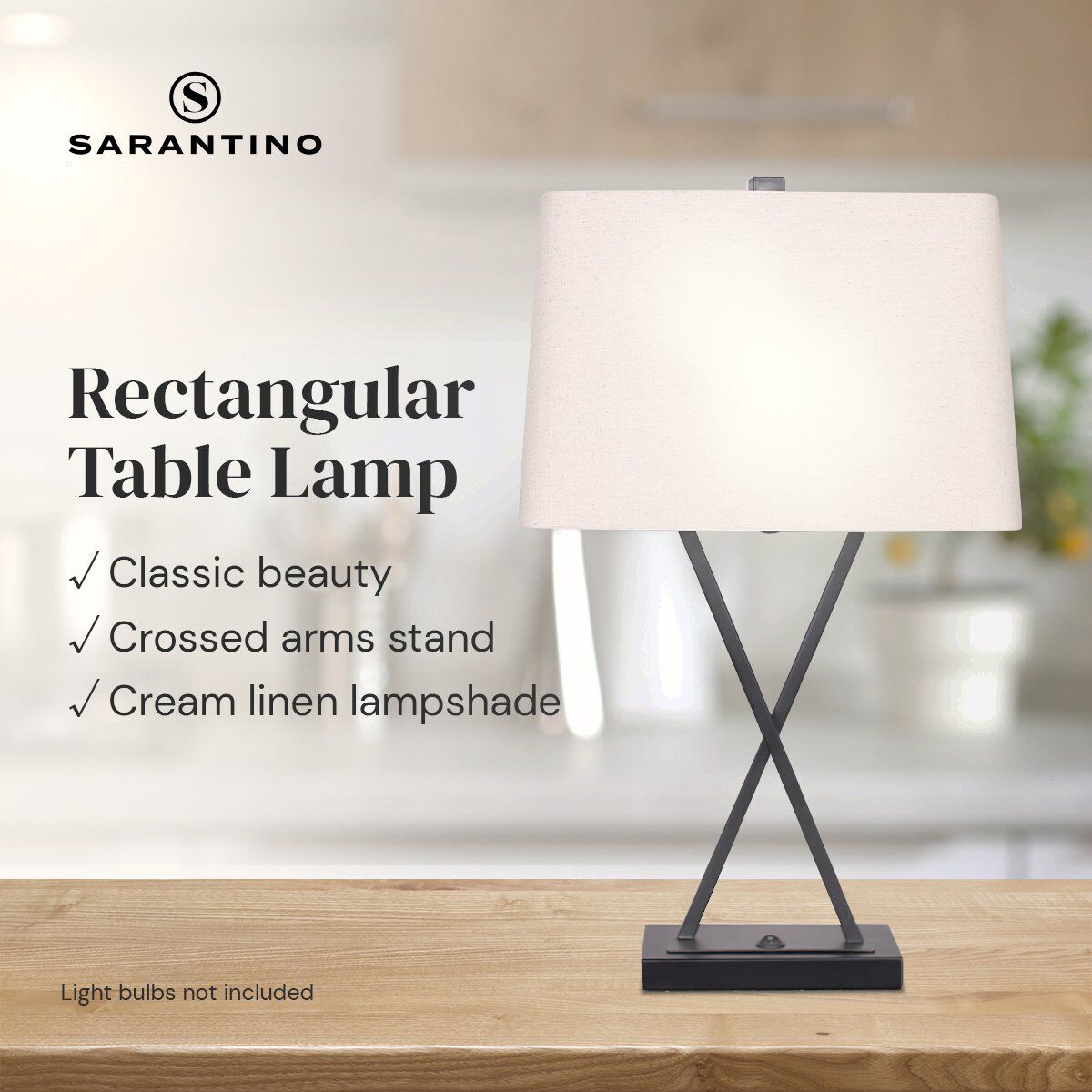 Sarantino Pair (x2) Metal Table Lamp Rectangular Shade X Stand Price
