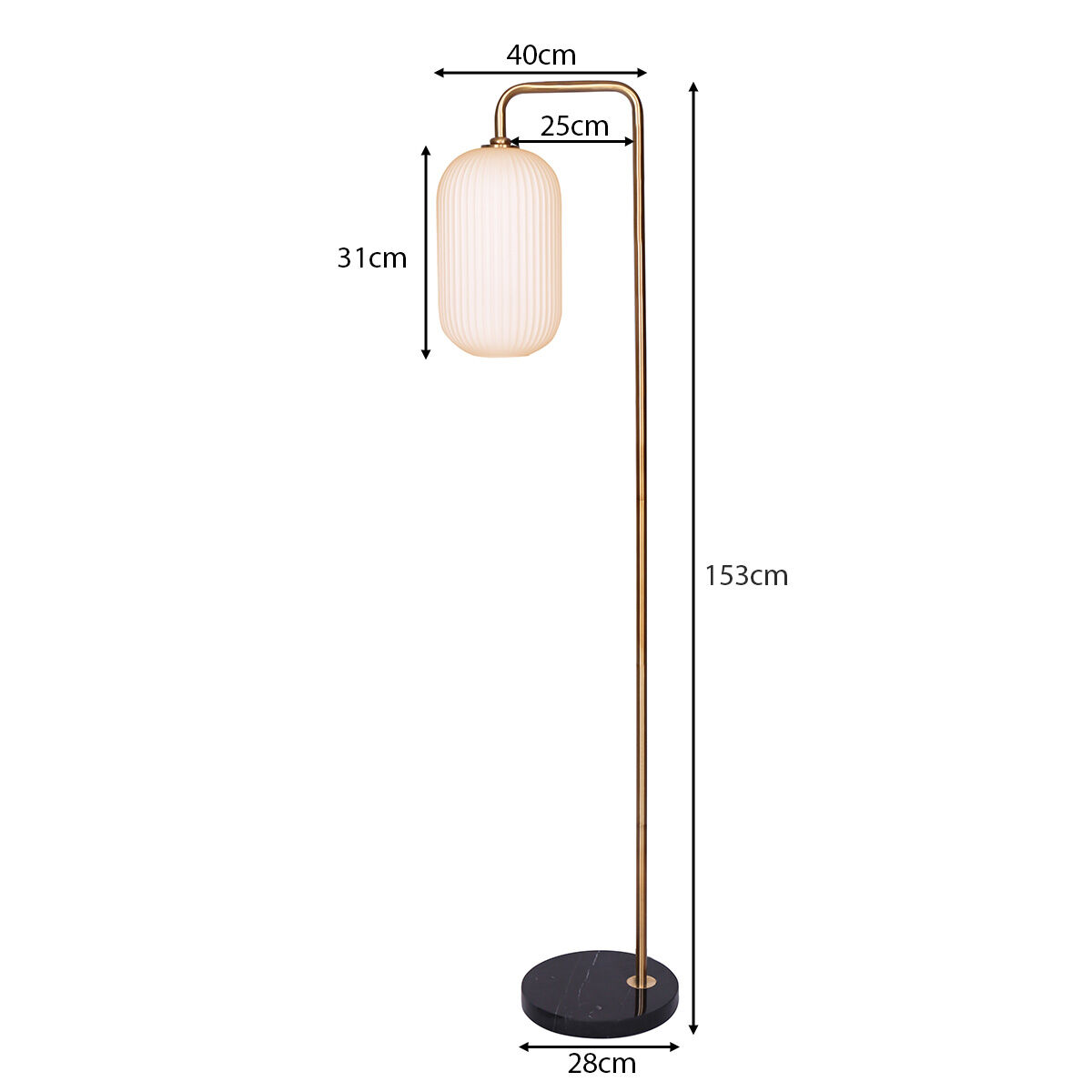 Sarantino Metal Floor Lamp With Opal Glass Shade Price
