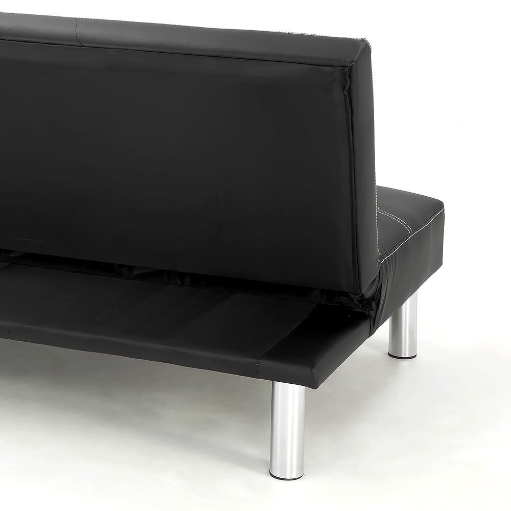 Sarantino 3 Seater Faux Leather Sofa Bed Couch - Black Price