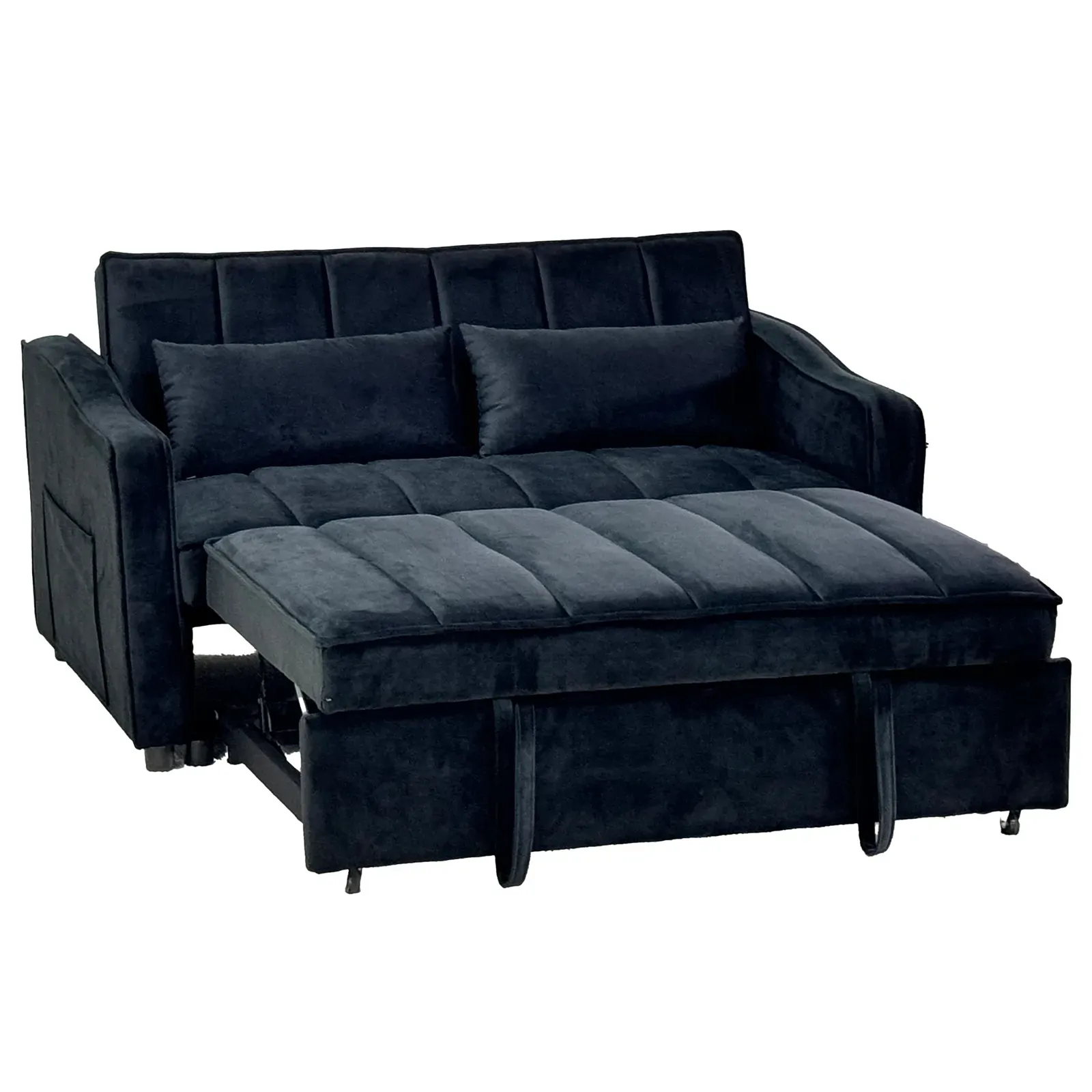 Sarantino Fenton Velvet 2-Seater Sofa Bed - Black Price