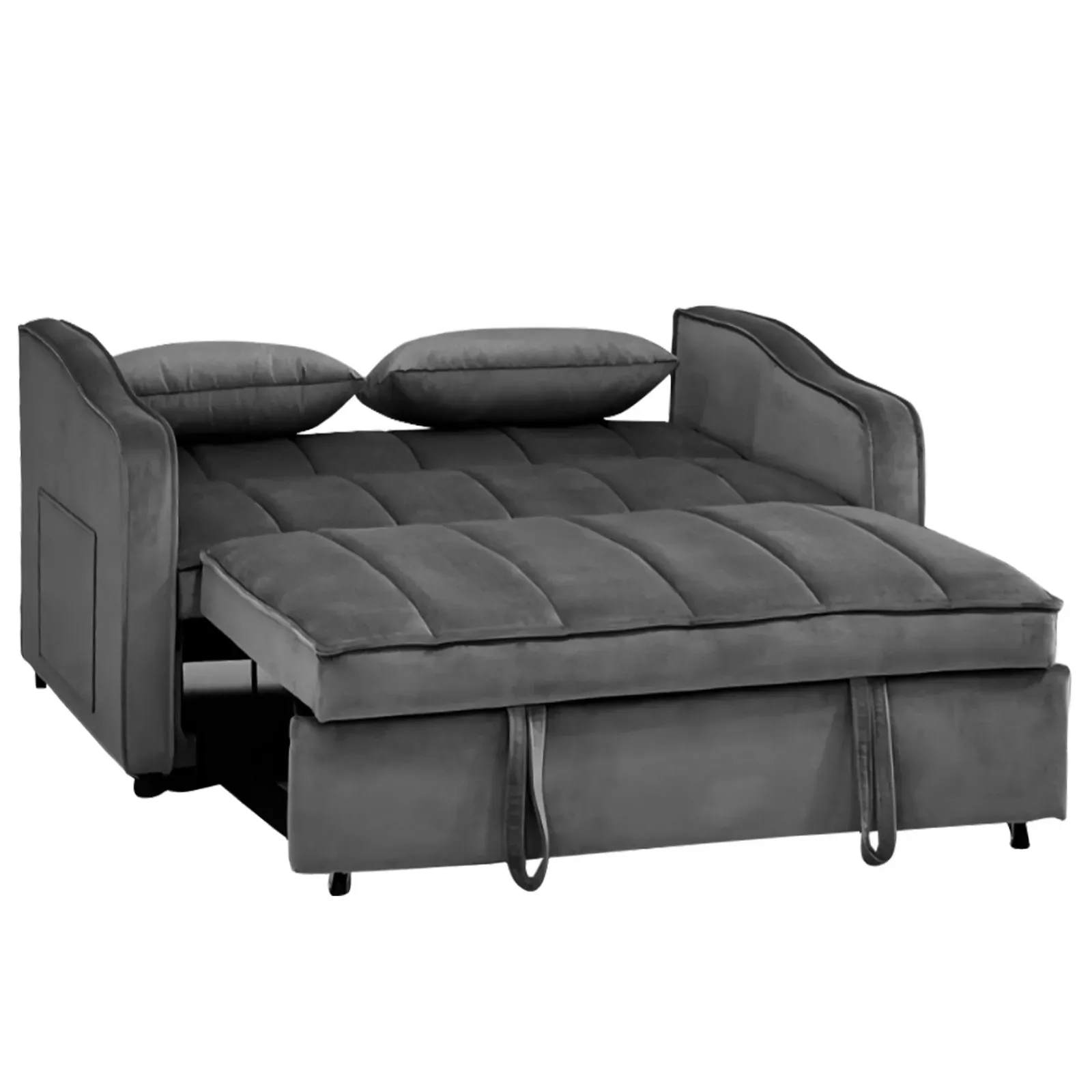 Sarantino Fenton Velvet 2-Seater Sofa Bed - Dark Grey Price