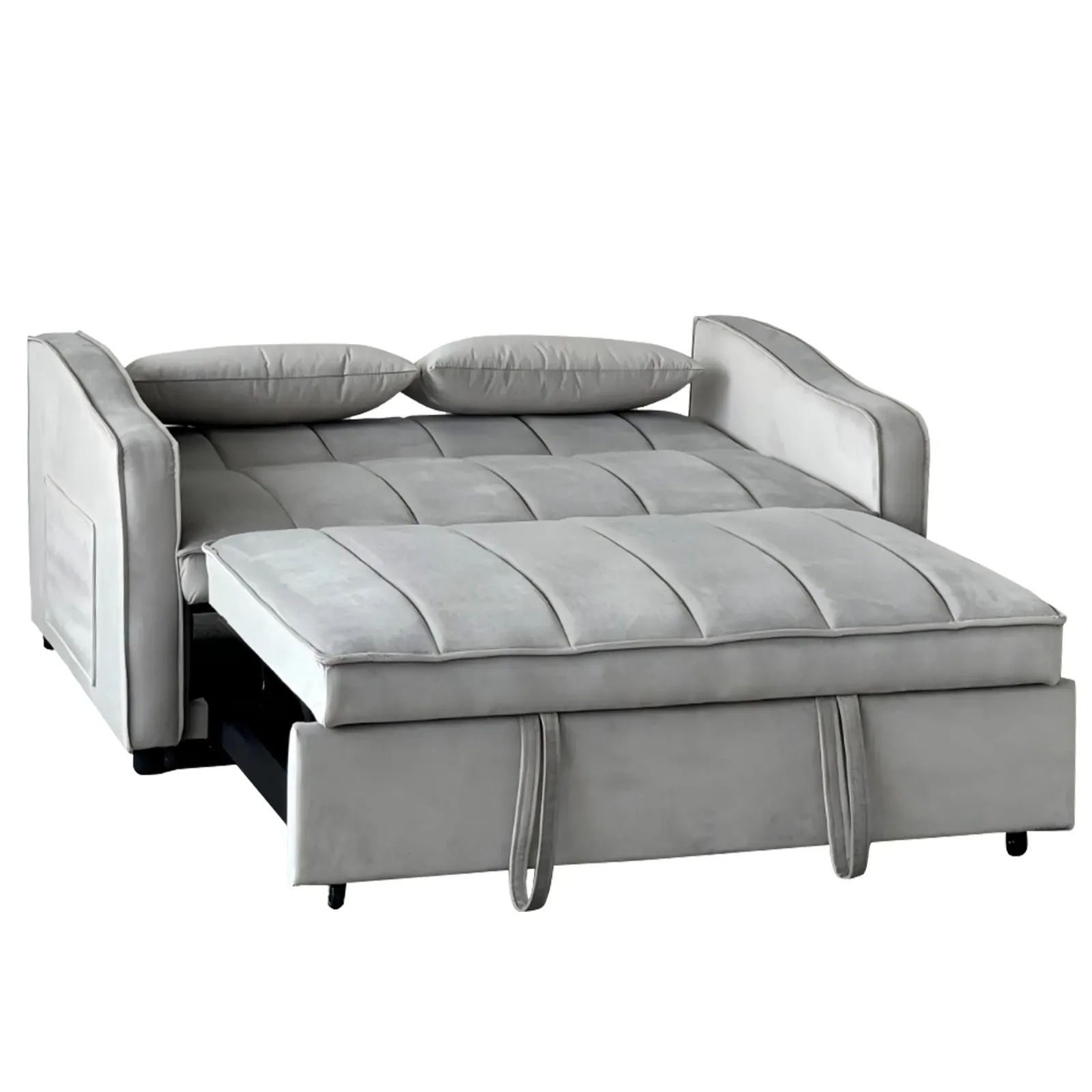 Sarantino Fenton Velvet 2-Seater Sofa Bed - Light Grey Price
