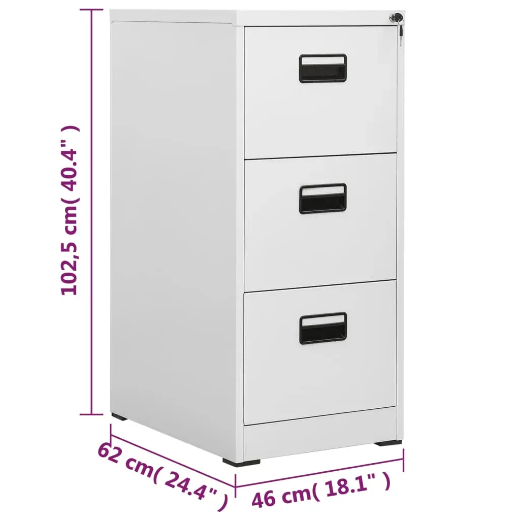 Filing Cabinet Light Grey 46x62x102.5 cm Steel Price