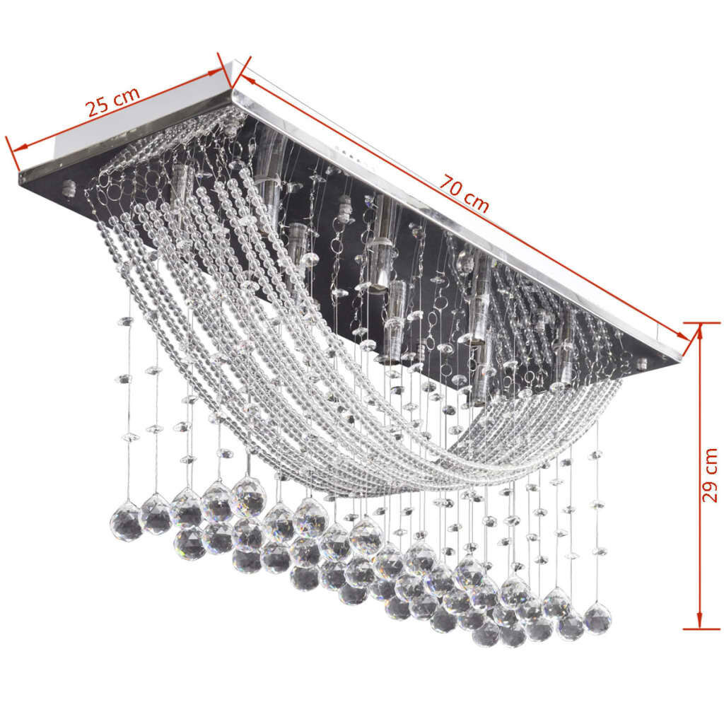 Ceiling Lamp with Glittering Glass Crystal Beads 8 x G9 29 cm Price