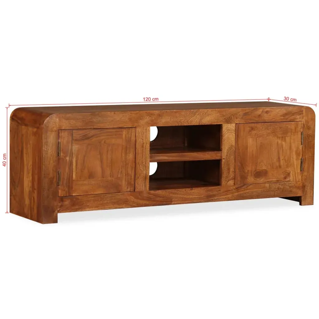 TV Cabinet Solid Wood with Honey Finish 120x30x40 cm Price