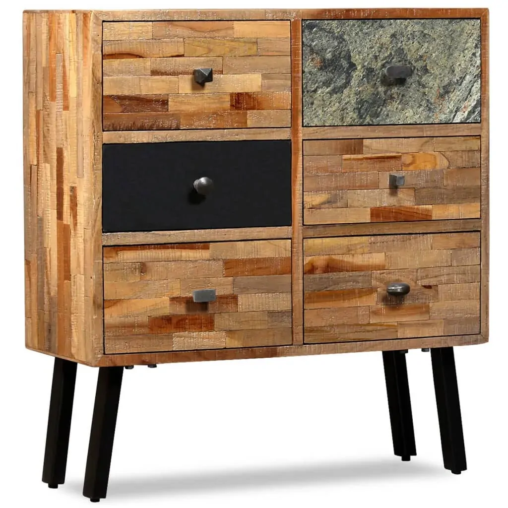 Side Cabinet with 6 Drawers 70x30x76 cm Solid Reclaimed Teak Price