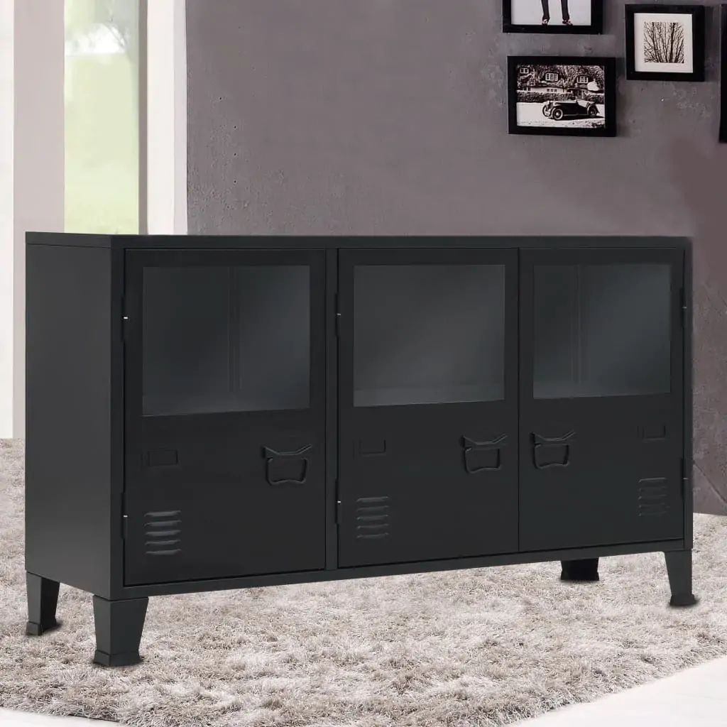Sideboard Metal Industrial Style 120x35x70 cm Black Price