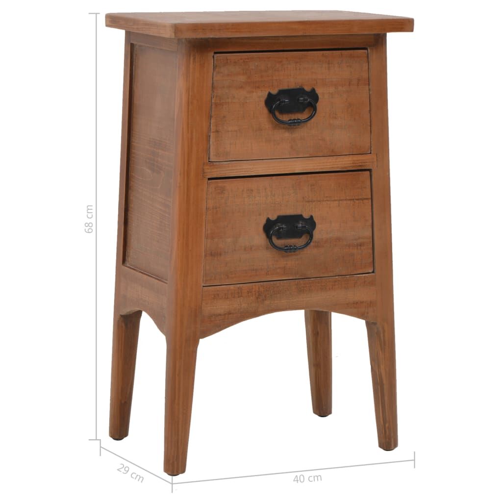 Bedside Cabinet Solid Fir Wood 40x29x68 cm Brown Price