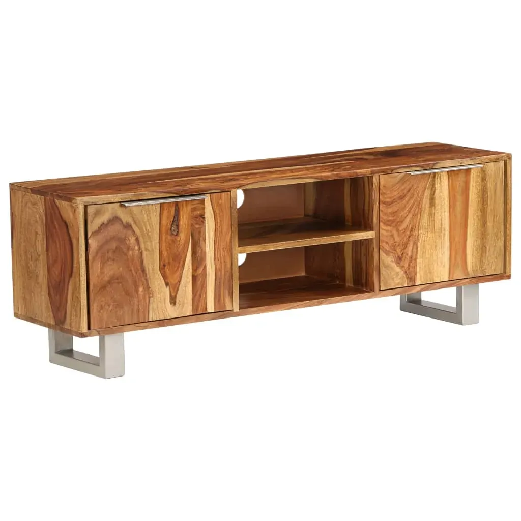 TV Cabinet Solid Acacia Wood with Honey Finish 118x30x40 cm Price