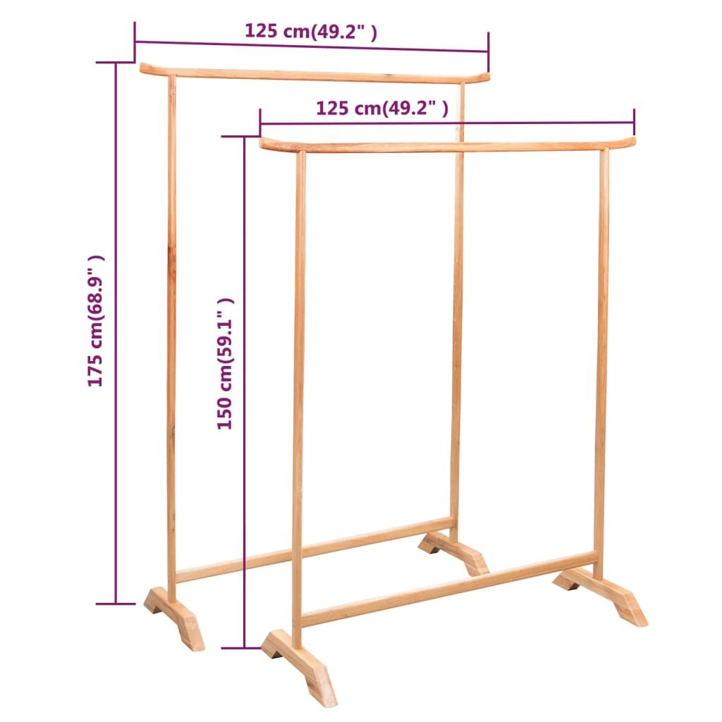 Clothes Racks 2 pcs Solid Oak Wood Price