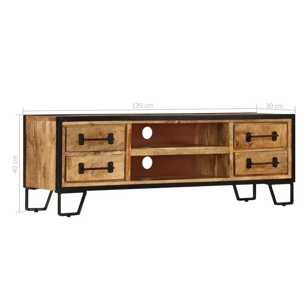 TV Cabinet with Drawers 120x30x40 cm Solid Mango Wood Price