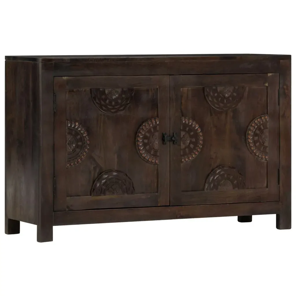 Sideboard with Carved Design 110x35x70 cm Solid Mango Wood Price