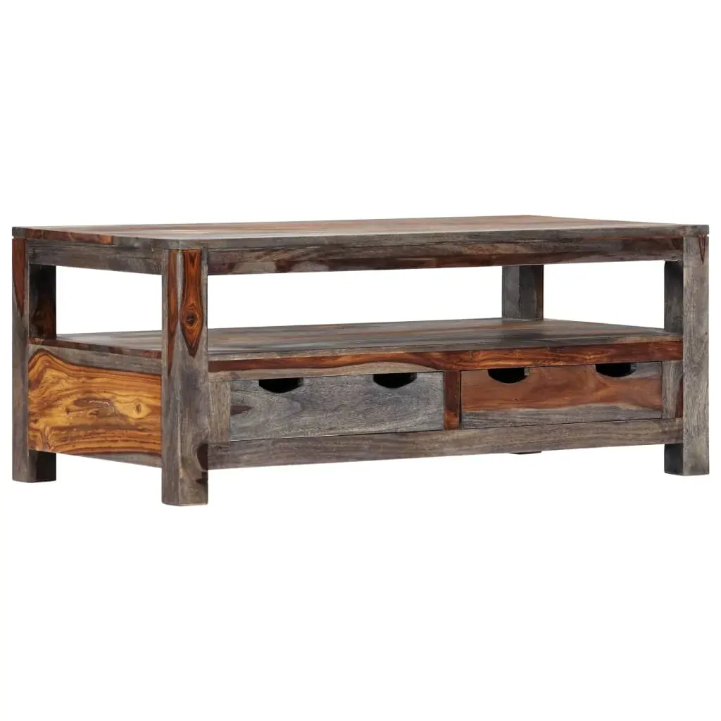 Coffee Table Grey 100x50x40 cm Solid Sheesham Wood Price