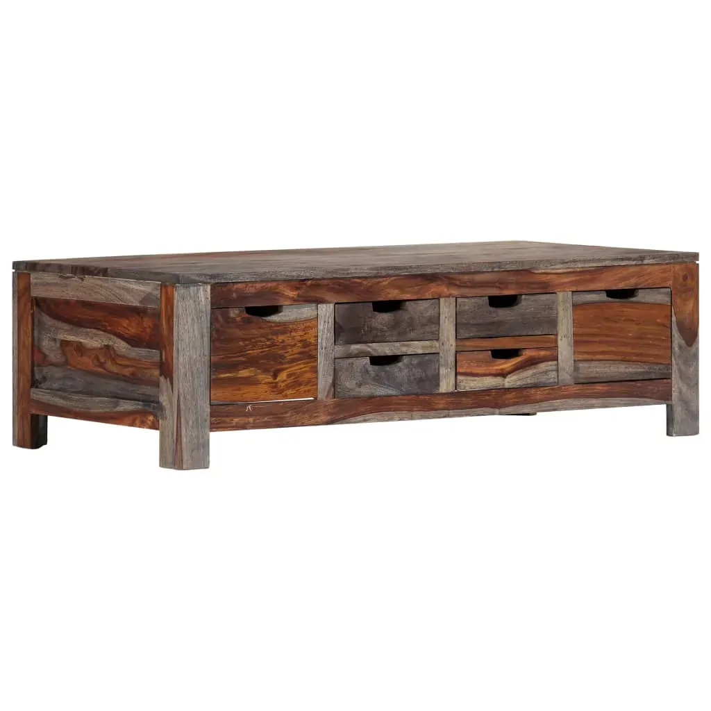 Coffee Table Grey 100x50x30 cm Solid Acacia Wood Price