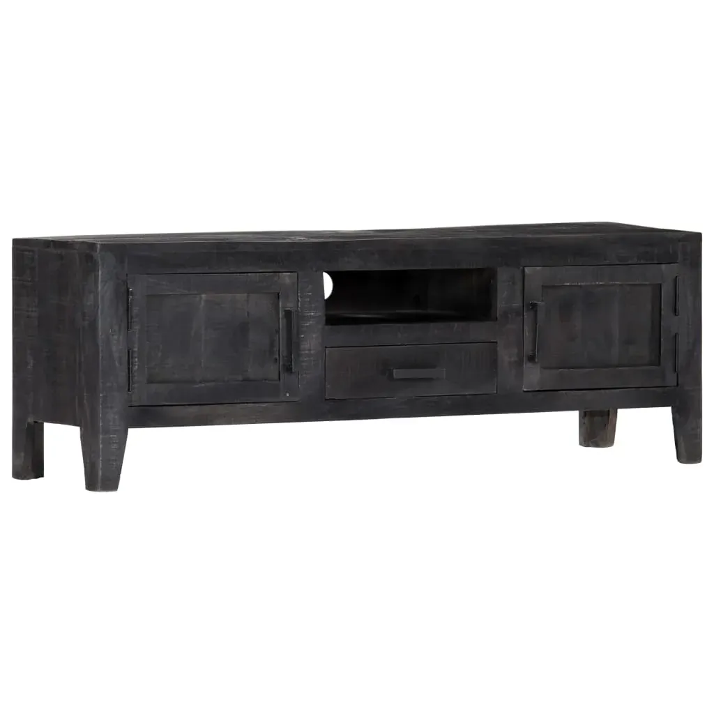 TV Cabinet Black 118x30x40 cm Solid Mango Wood Price