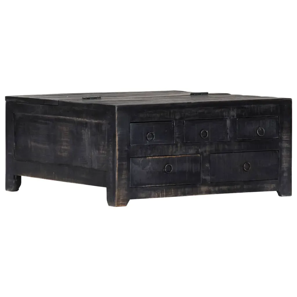 Coffee Table Black 65x65x30 cm Solid Mango Wood Price