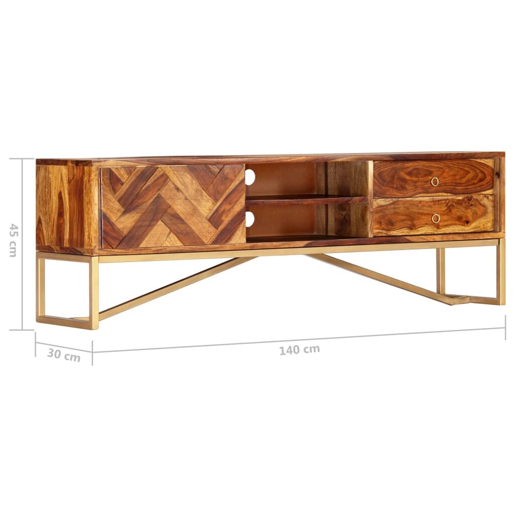 TV Cabinet 140x30x45 cm Solid Acacia Wood Price