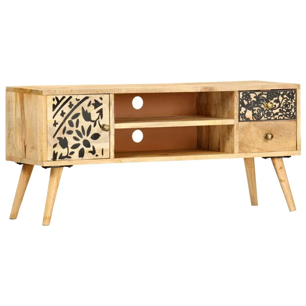 TV Cabinet 100x30x45 cm Solid Mango Wood Price