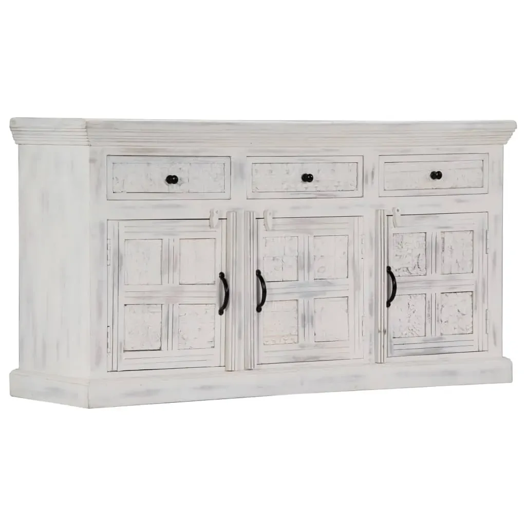 Sideboard White 140x40x74 cm Solid Mango Wood Price