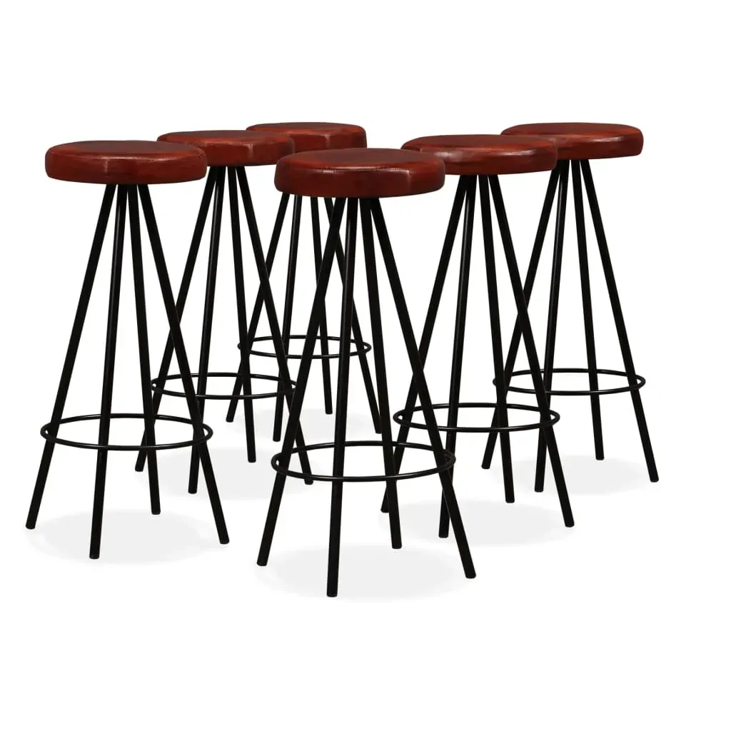 Bar Set 7 Pieces Solid Wood Reclaimed and Genuine Leather Price