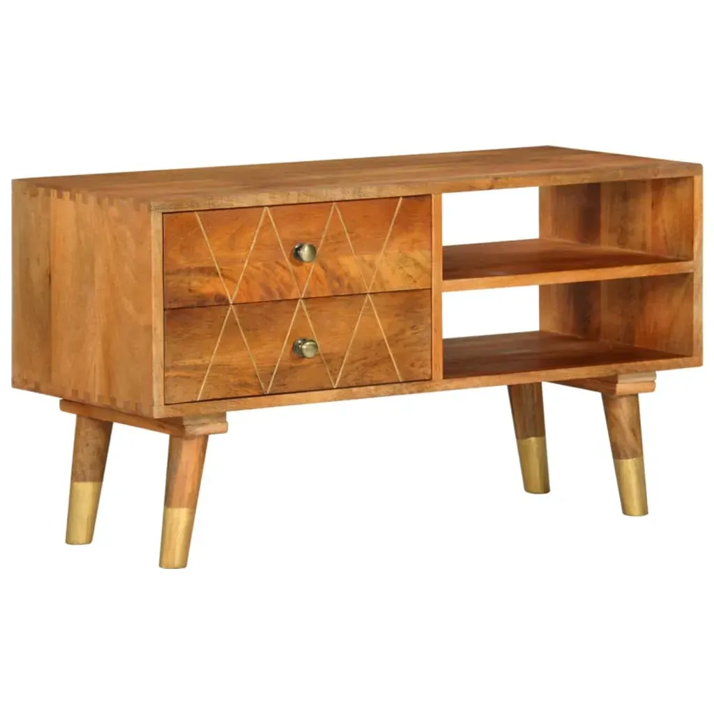 TV Cabinet 85x35x47 cm Solid Mango Wood Price